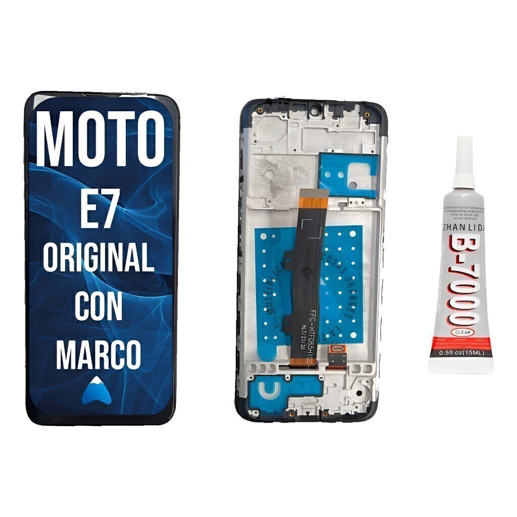 Modulo Para Motorola Moto E7 Xt2095 Con Marco + Pegamento