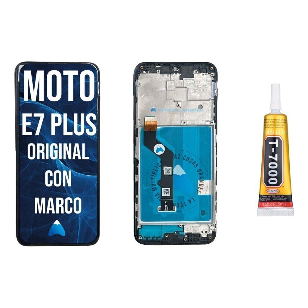 Modulo Para Motorola Moto E7 Plus Xt2081 Marco + Pegamento
