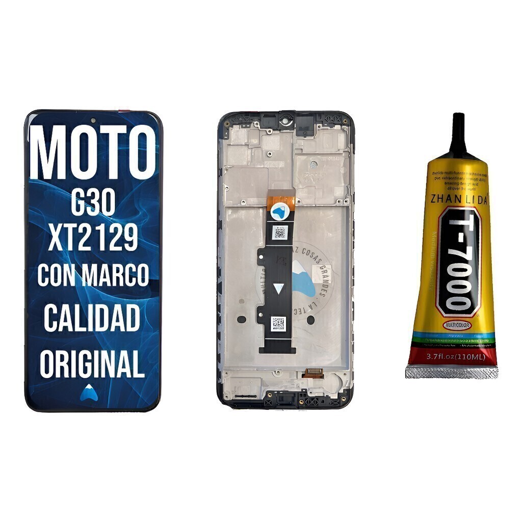 Modulo Pantalla Para Moto G30 Xt2129 Marco + T7000 110ml