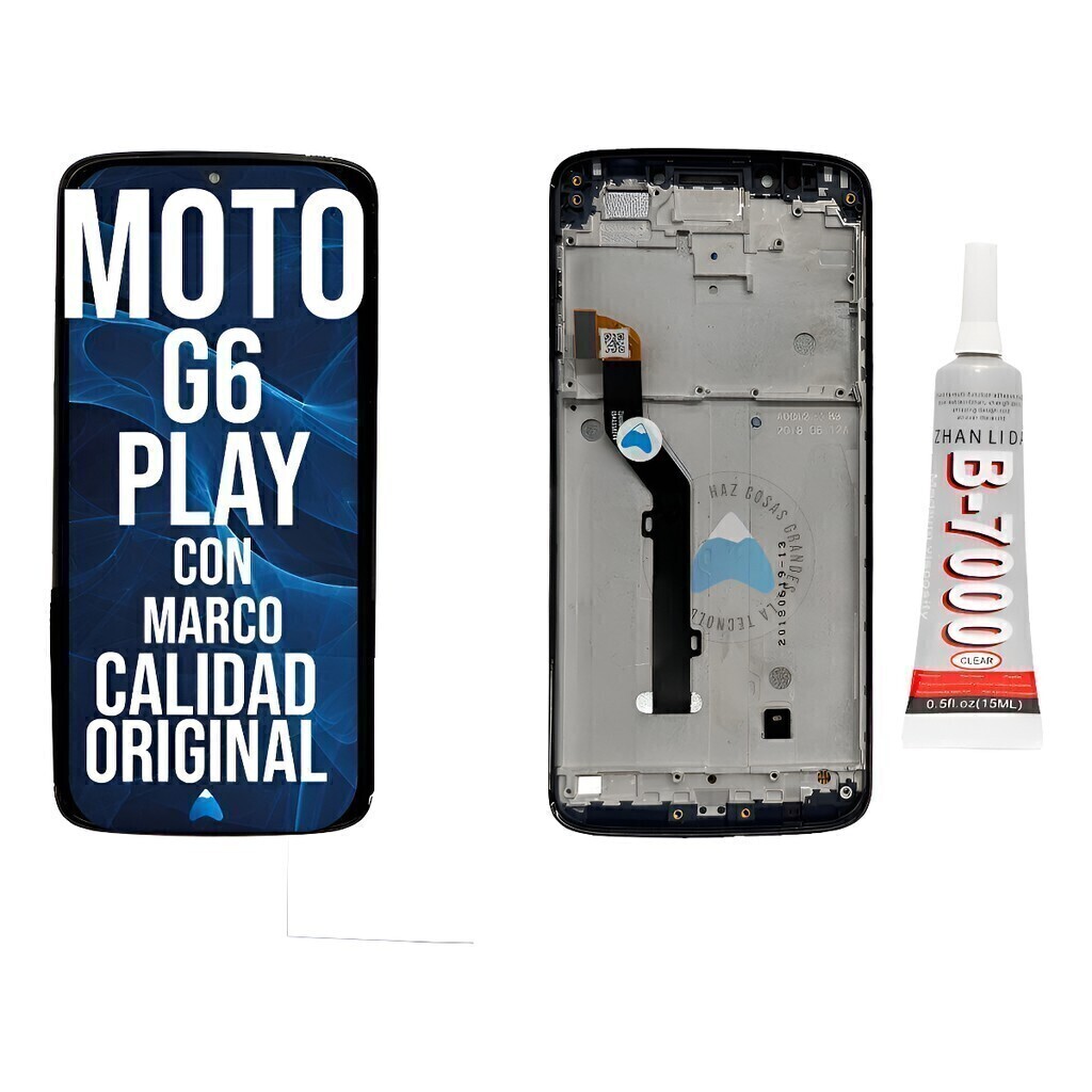 Modulo Pantalla Para Moto G6 Play Xt1922 Marco + Pegamento
