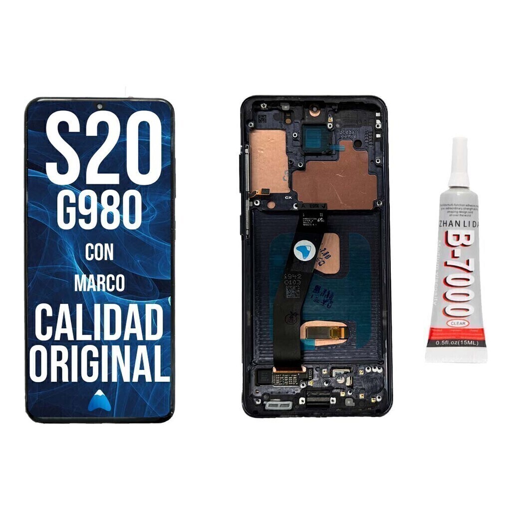 Modulo S20 Samsung G980 Pantalla Oled Marco + Pegamento 15ml