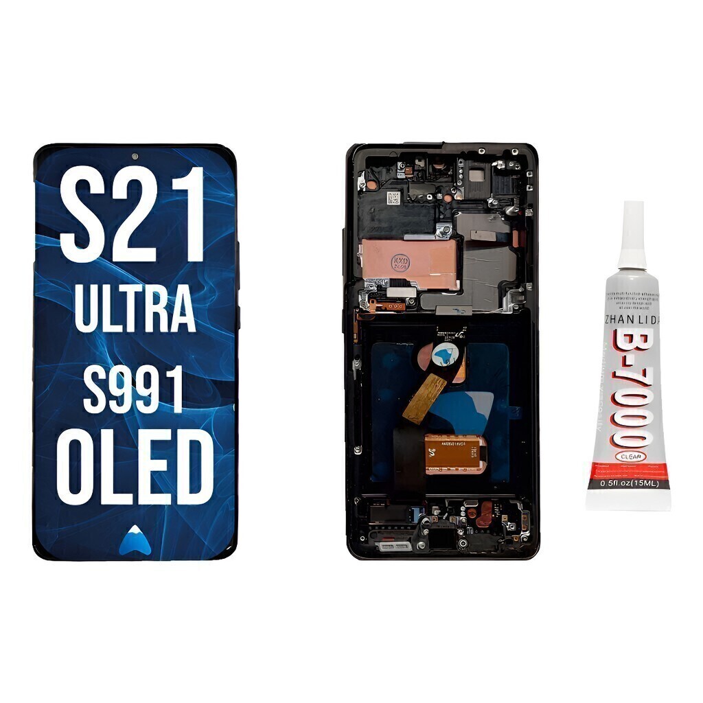 Modulo Pantalla S21 Ultra G998 Con Marco Oled + Pegamento