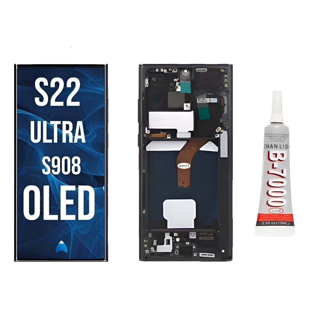 Modulo Pantalla Para Samsung S22 Ultra S908 Marco Pegamento