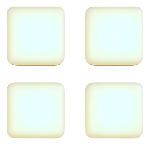 Plafón Led Rectangular Aplicar 24w Luz Fría/cálida Blanco X4