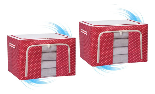 Combo X 2 Organizador Oxford Premium Ropa Plegable Rojo 66lt