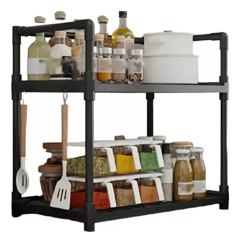 Rack Organizador de cocina Negro