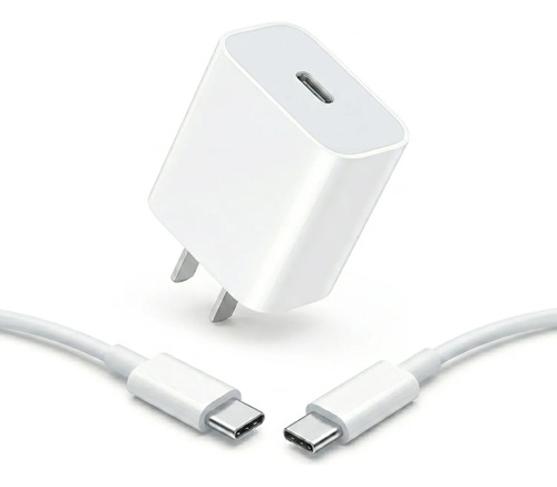 Cargador Usb-c 20w + Cable Usb C Carga Ultra Rapida 60w 1m ARGY