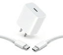 Cargador Usb-c 20w + Cable Usb C Carga Ultra Rapida 60w 1m ARGY