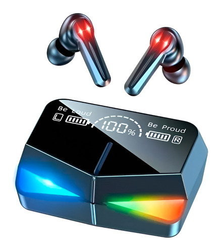Auriculares Inalámbricos Gamer Bluetooth M28 Tws Powerbank Color Negro