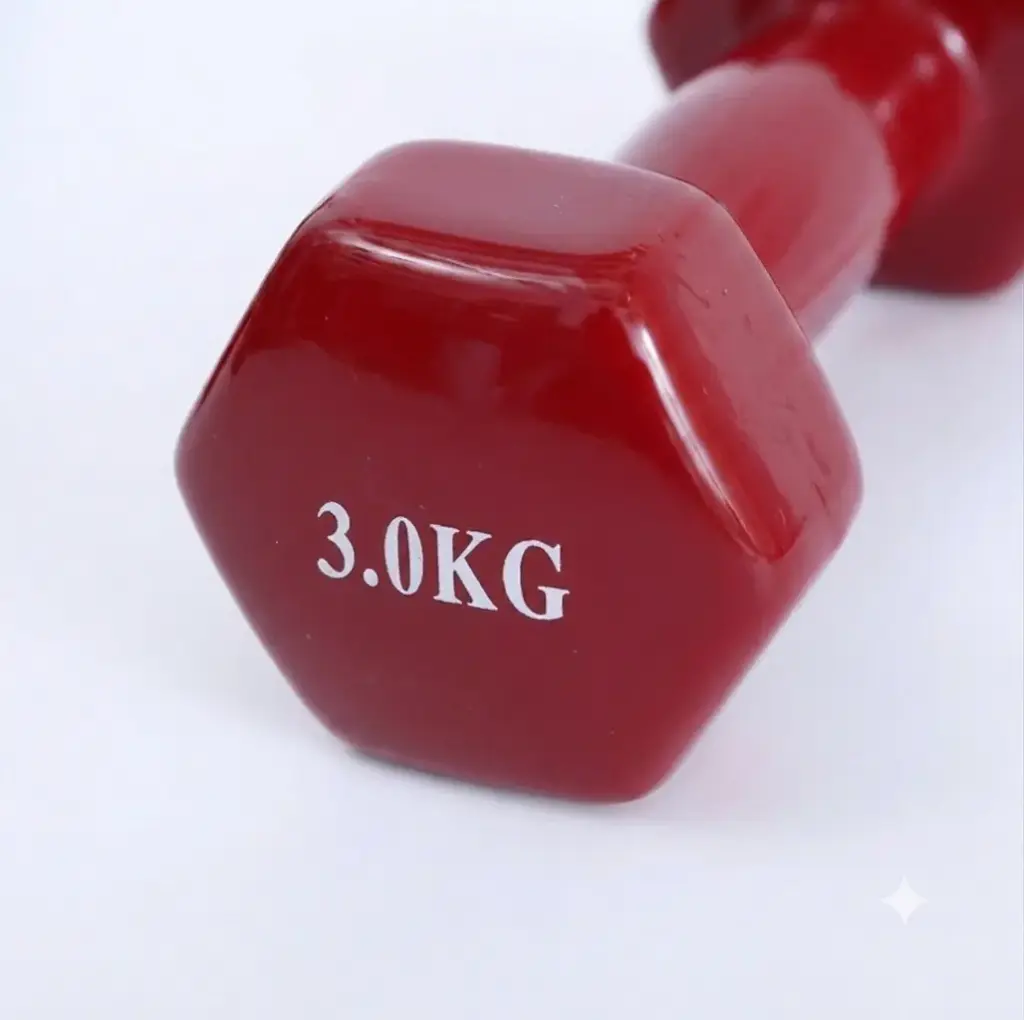 Mancuerna Vinilica Recubierta En Goma 3kg X Unidad Roja