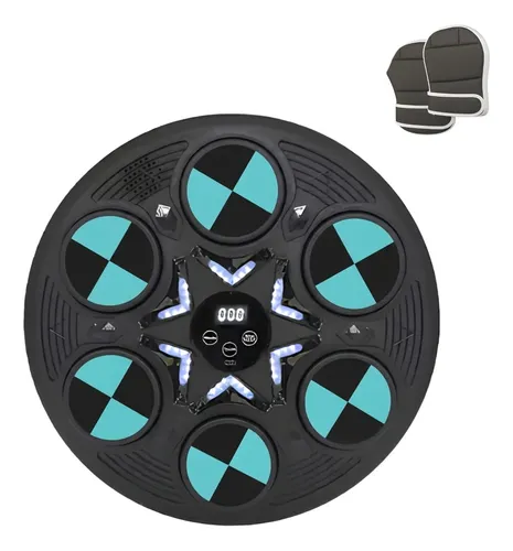 Maquina De Boxeo Pro Musical Bluetooth Usb + Guantes Azul