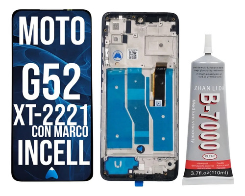 Modulo Display Para Moto G52 C/marco + Pegamento 110ml