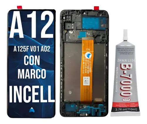 Modulo Display Para Samsung A12 C/marco + Pegamento 110ml