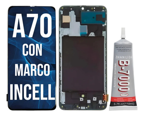 Modulo Display Para Samsung A70 C/marco + Pegamento 110ml