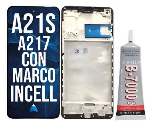 Modulo Display Para Samsung A21S C/marco + Pegamento 110ml