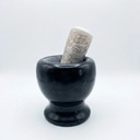 Mortero Molcajete Piedra Pulido Pilon Especias Ajo Guacamole Negro