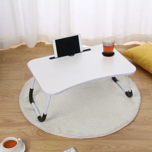 Mesa Bandeja Plegable Para Cama Notebook Tablet Curva Blanco