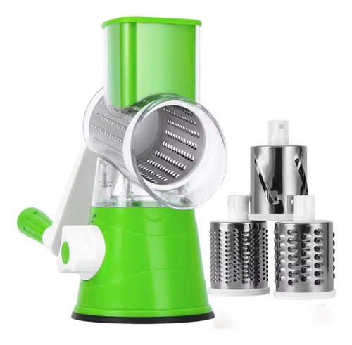 Rallador Manual Tambor Giratorio 3 Usos Verde