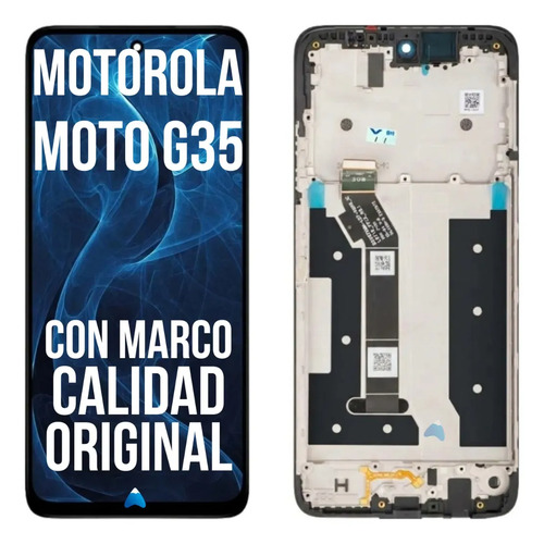 Modulo Pantalla Para Moto G35 Con Marco Calidad Original Negro