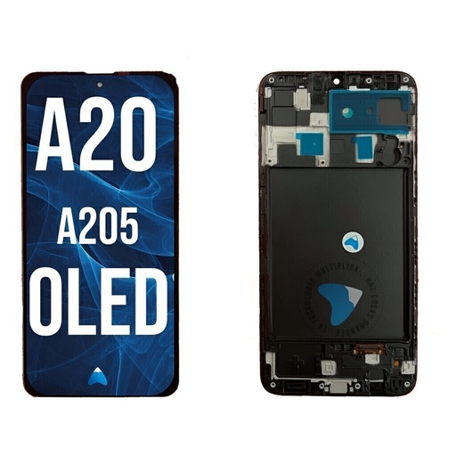 [A20 OLED BLACK W/F] Modulo Display Pantalla Para Samsung A20 A205 Oled Con Marco