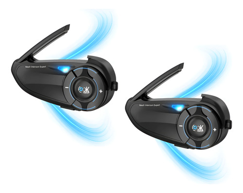 [Look Earth Q8-Combo x 2] Kit 2 Intercomunicadores Moto Q8 Look Earth By Ejeas