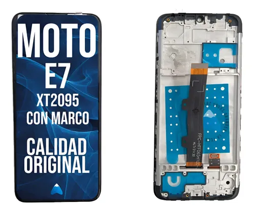 [MOTO E7 ORI WF] Modulo Para Motorola Moto E7 Xt2095 Con Marco Calidad Orig. Negro