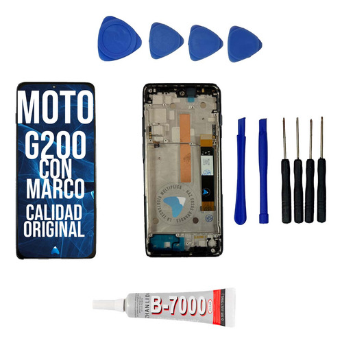 [MOTO G200-B-700-TOOL] Modulo Motorola Moto G200 Xt2175 Con Marco + Kit Reparacion