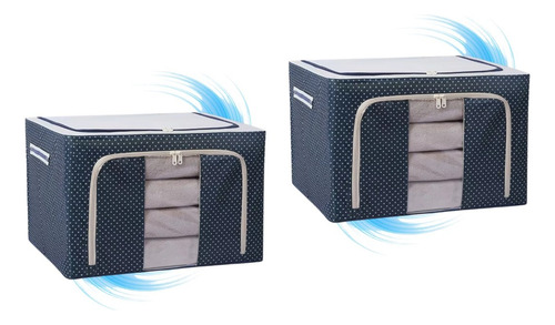 [Organizer BP-Combo x2] Combo X 2 Organizador Oxford Premium Ropa Plegable Azul 66lt