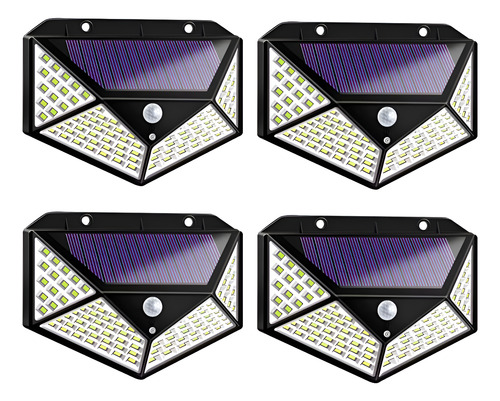 [TH-35 x4] Reflector Led Solar Sensor 1w Con Luz Blanco Frío X4