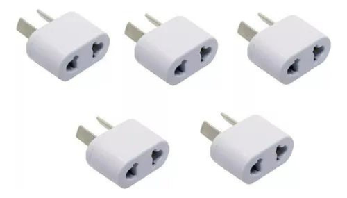 [FICHA AMERICANA x5] Adaptador Para Ficha Americana Y Aleman Mig Blanca Pack X 5