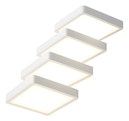 [SC12 X4] Plafón Led Rectangular Aplicar 12w Luz Fría/cálida Blanco X4